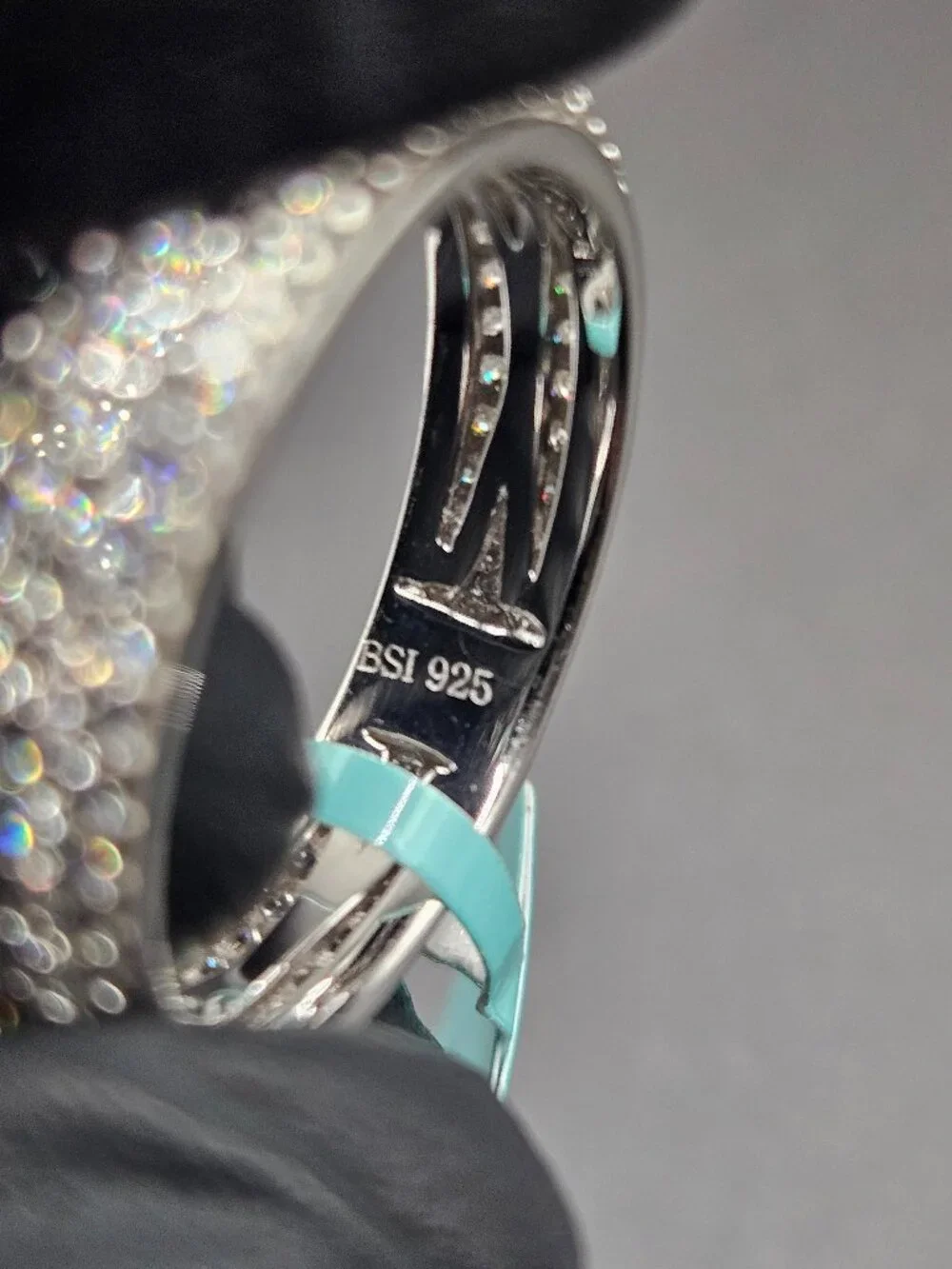 925 Sterling Silver 5CTW Moissanite Pave Dome Ring Sz 9